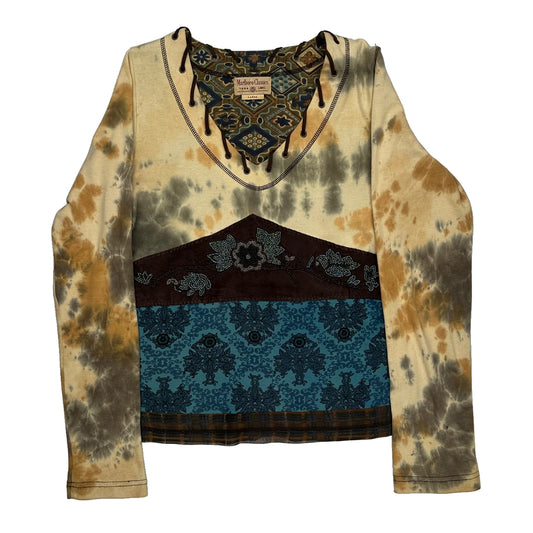 Laced Marlboro Classics Tie-Dye Long Sleeve T-Shirt - Large Multicoloured Cotton