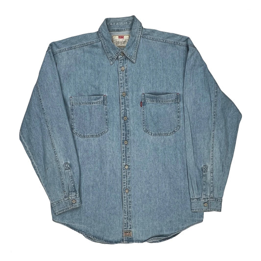 Levis Denim Shirt - Large Light Wash Cotton
