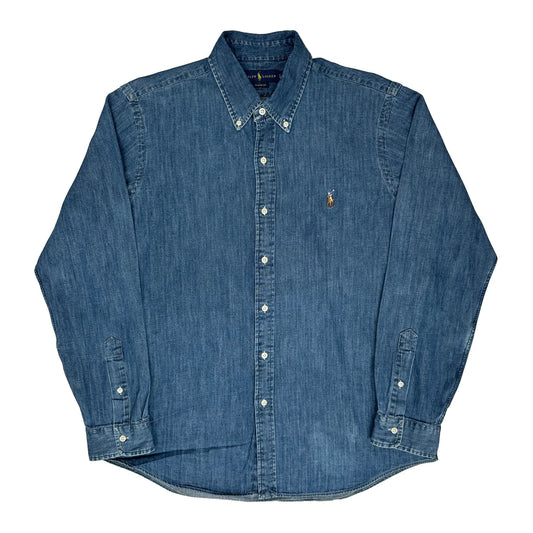 Classic Fit Ralph Lauren Denim Shirt - Large Blue Cotton