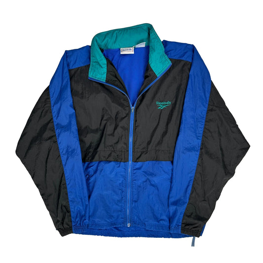 Reebok Windbreaker - Large Blue Nylon