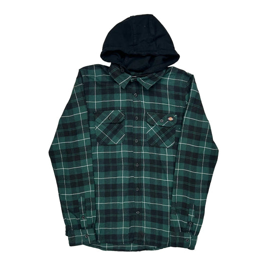 Dickies Checked Flannel Shirt - Medium Green Cotton