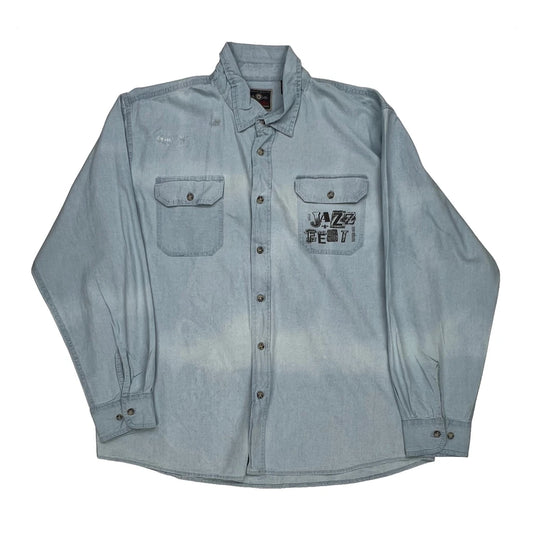 Jazz Fest 2012 Wrangler Graphic Denim Shirt - XL Light Wash Cotton
