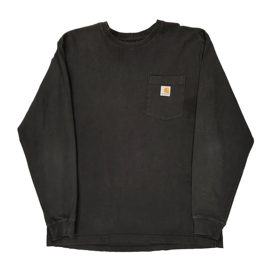 Carhartt Long Sleeve T-Shirt - Large Black Cotton