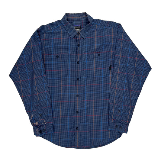 Patagonia Checked Shirt - Medium Blue Cotton