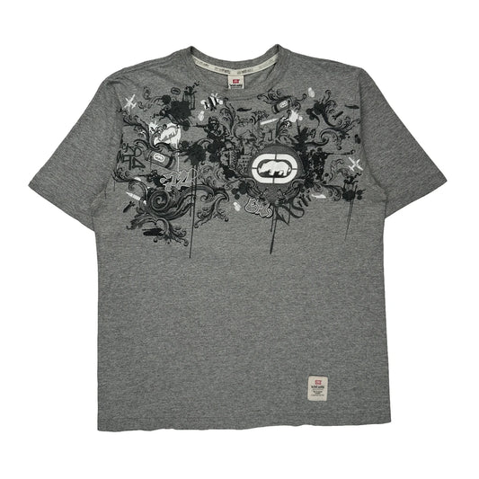 Ecko Unltd Graphic T-Shirt - Large Grey Cotton