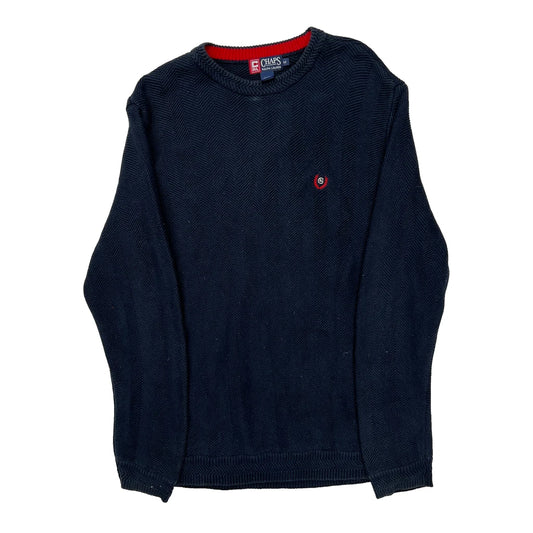 Chaps Ralph Lauren Herringbone Jumper - Medium Navy Cotton