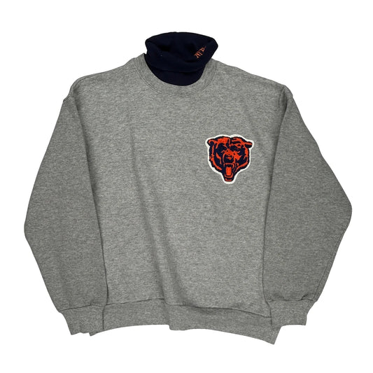 Made In USA, Chicago Bears Majestic Nfl Sweatshirt - Large Grey Cotton