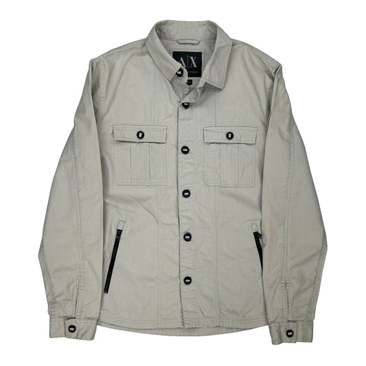 Armani Exchange Jacket - Large White Cotton Blend