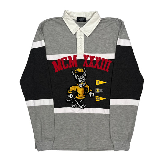 Mcm Xxxiii Red Ape College Rugby Shirt - Large Black Cotton