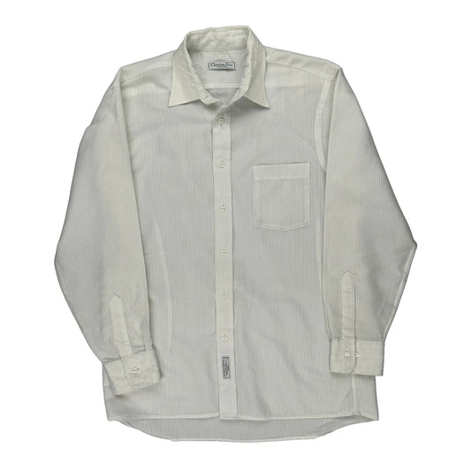 Christian Dior Striped Shirt - Large White Cotton