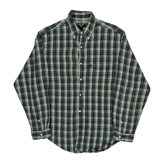 Vintage Ralph Lauren Checked Shirt - Large Green Cotton Blend