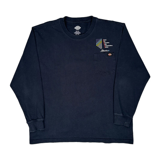 Vintage Dickies Long Sleeve T-Shirt - XL Navy Cotton