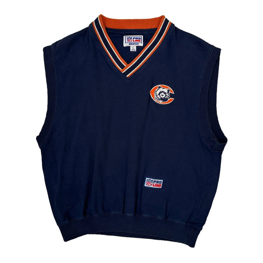 Chicago Bears Starter Sweater Vest - Large Navy Cotton