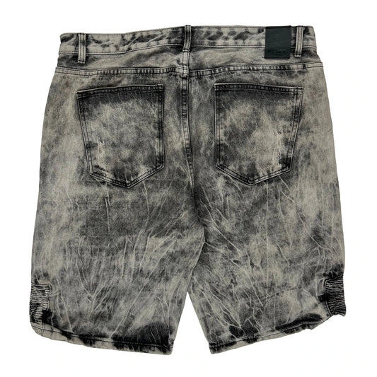 Reset Tie-Dye Denim Shorts - 38W 11L Grey Cotton