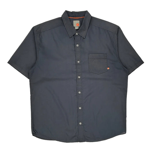 Quiksilver Short Sleeve Shirt - Large Grey Cotton