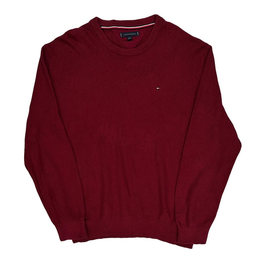 Vintage Tommy Hilfiger Jumper - 2XL Red Cotton