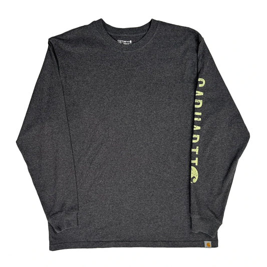 Carhartt Long Sleeve T-Shirt - Large Grey Cotton