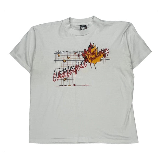 Oktoberfest 1987 Screen Stars Graphic T-Shirt - XL White Cotton Blend