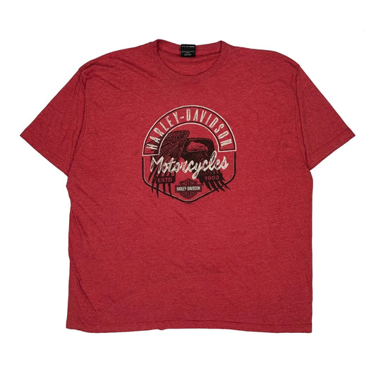 Nashville Harley Davidson Graphic T-Shirt - 2XL Red Cotton Blend
