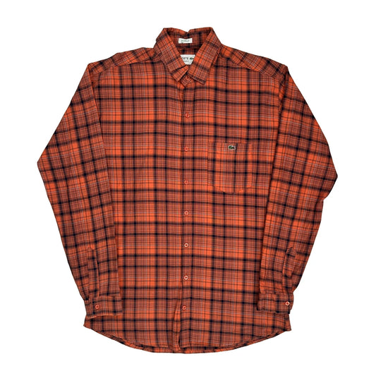Lacoste Checked Shirt - 2XL Orange Cotton