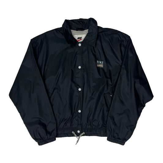 Nike Collared Windbreaker - Large Navy Nylon