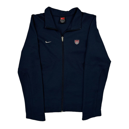 Vintage USA Soccer Nike Track Jacket - Large Navy Polyester