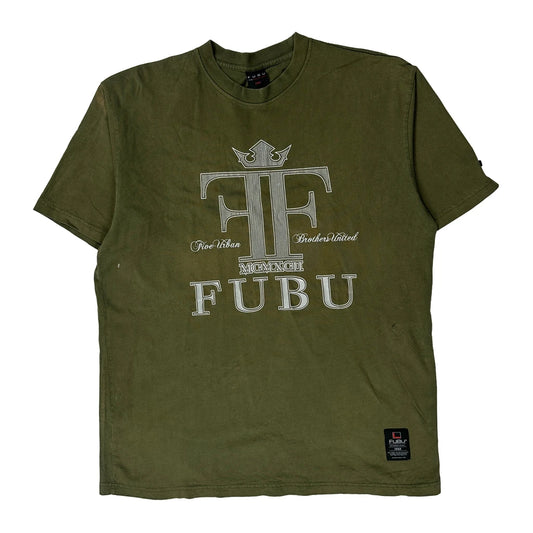 Fubu Graphic T-Shirt - 2XL Khaki Cotton