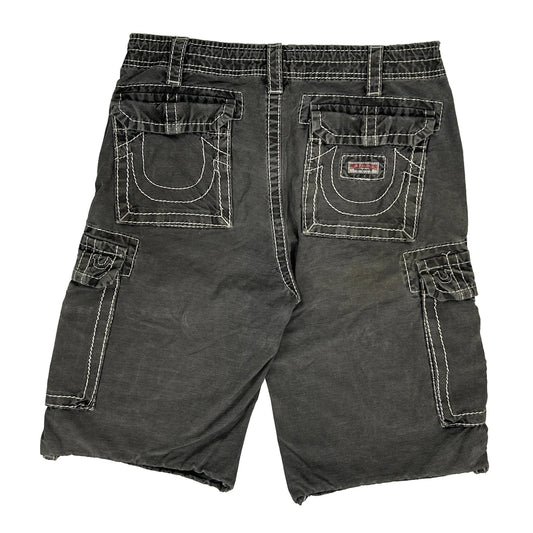True Religion Cargo Cargo Shorts - 32W 11L Grey Cotton