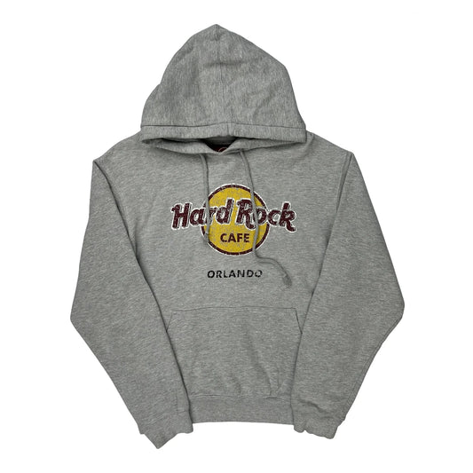 Hard Rock Cafe Graphic Hoodie - Medium Grey Cotton Blend
