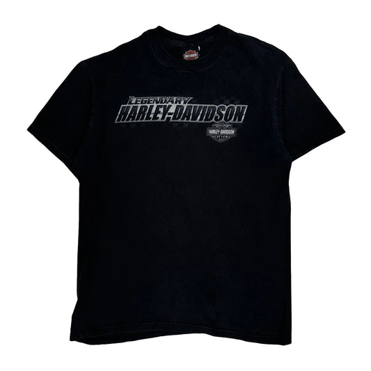 Zips Mackinaw City Harley Davidson Graphic T-Shirt - Medium Black Cotton