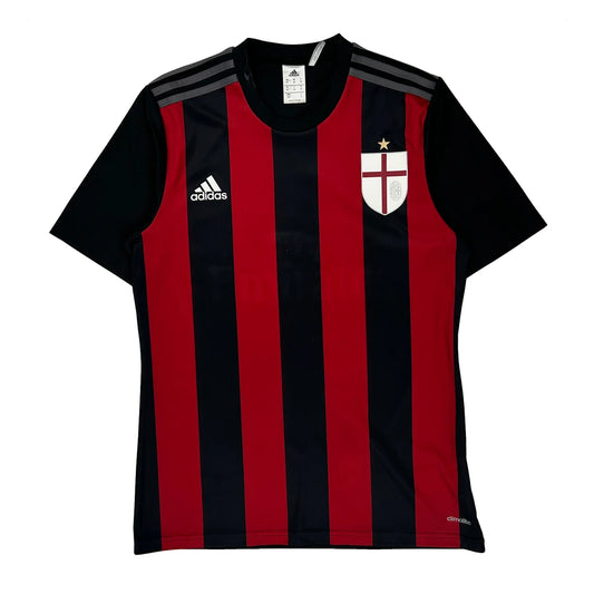 Ac Milan Adidas 2015/16 Home Football Shirt - Medium Black Polyester