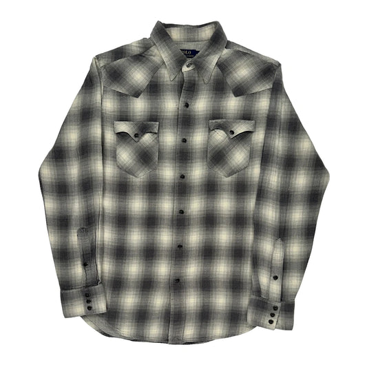 Polo By Ralph Lauren Checked Flannel Shirt - Medium Grey Cotton