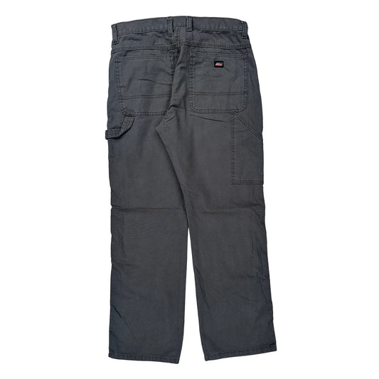 Dickies Double Knee Carpenter Trousers - 34W 32L Grey Cotton