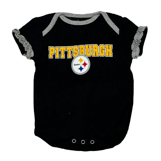 Age 0-3 Months Pittsburgh Steelers Nfl Top - 4XS Black Cotton