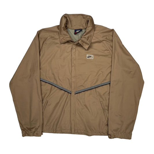 Rare 1980s Nike Windbreaker - Large Beige Polyester
