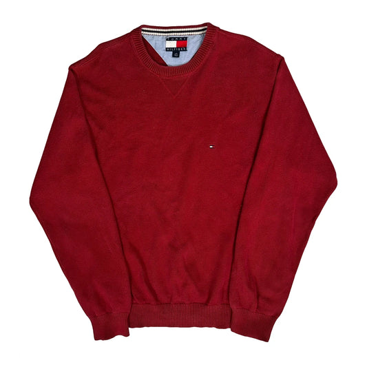 Vintage Tommy Hilfiger Jumper - Large Red Cotton