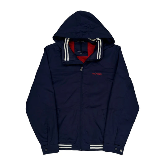 Vintage Tommy Hilfiger Windbreaker - Large Navy Polyester