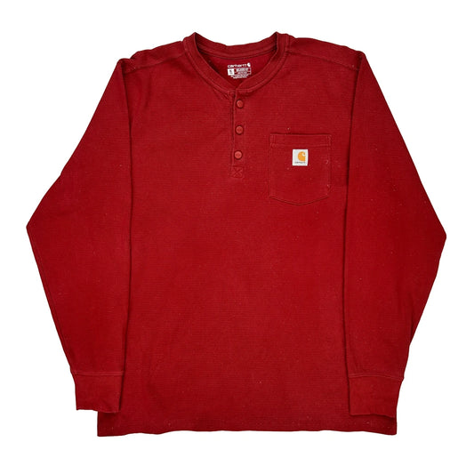 Carhartt Tall Long Sleeve T-Shirt - XL Red Cotton
