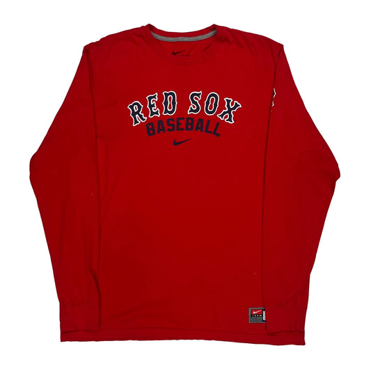 Red Sox Nike Mlb Long Sleeve T-Shirt - 2XL Red Cotton