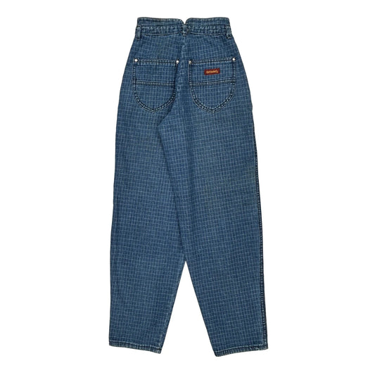 Gitano Checked Jeans - 22W UK 4 Blue Cotton