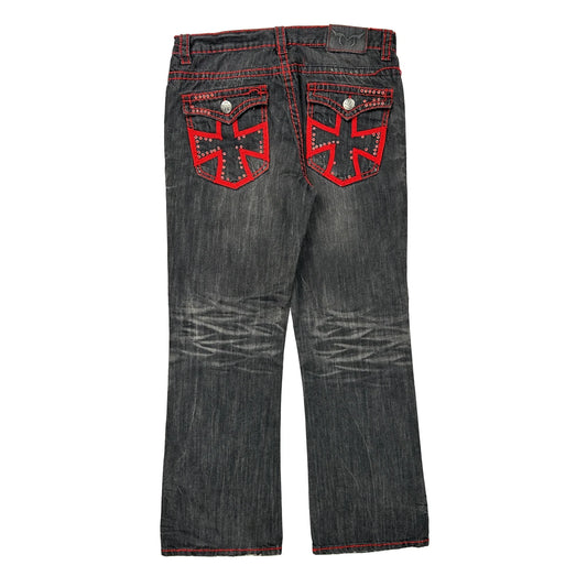 Mura Phumium Studded Jeans - 36W 31L Red Denim