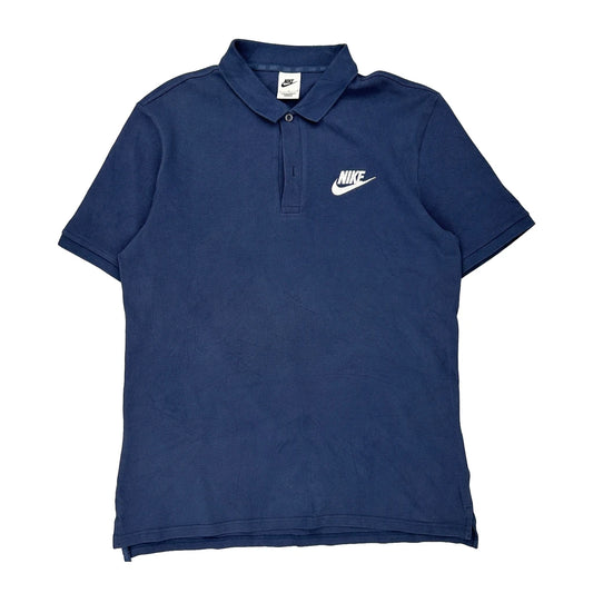 Nike Polo Shirt - Large Blue Cotton