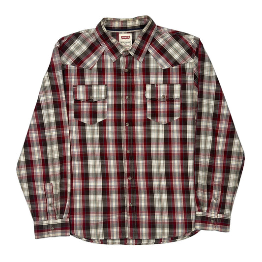 Levis Checked Shirt - XL Black Cotton Blend