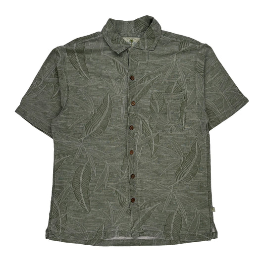 Island Shores Hawaiian Shirt - Medium Grey Silk