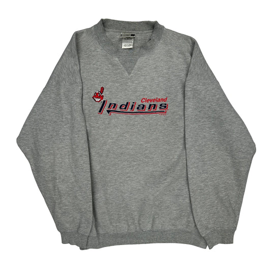 Cleveland Indians Puma Mlb Sweatshirt - XL Grey Polyester Blend