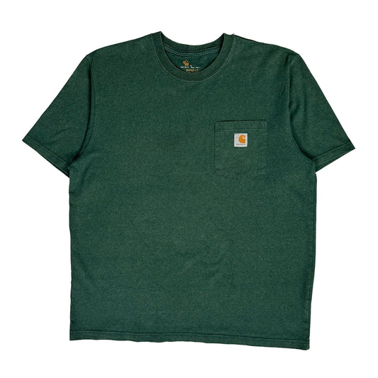Carhartt T-Shirt - Large Green Cotton