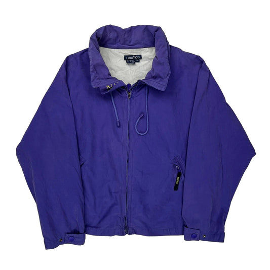 Nautica Windbreaker - Large Purple Cotton Blend
