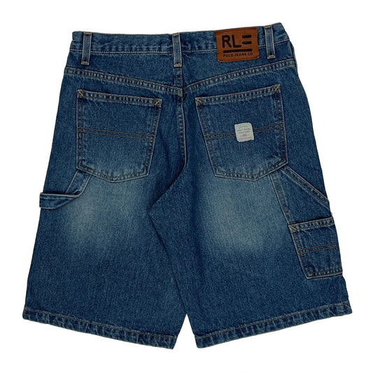 Polo Jeans Ralph Lauren Baggy Carpenter Denim Shorts - 28W 11L Blue Cotton