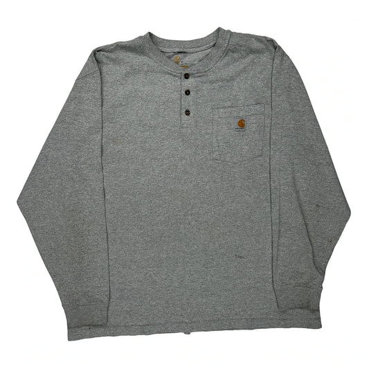 Carhartt Long Sleeve T-Shirt - XL Grey Cotton
