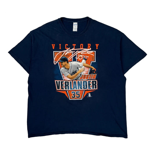 Justin Verlander Gildan Graphic T-Shirt - 2XL Navy Cotton